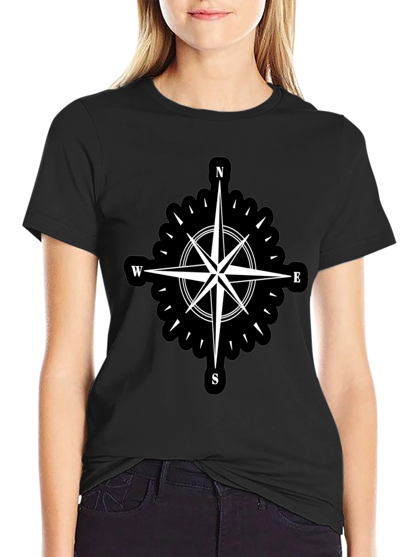 Compass Rose Black T-Shirt