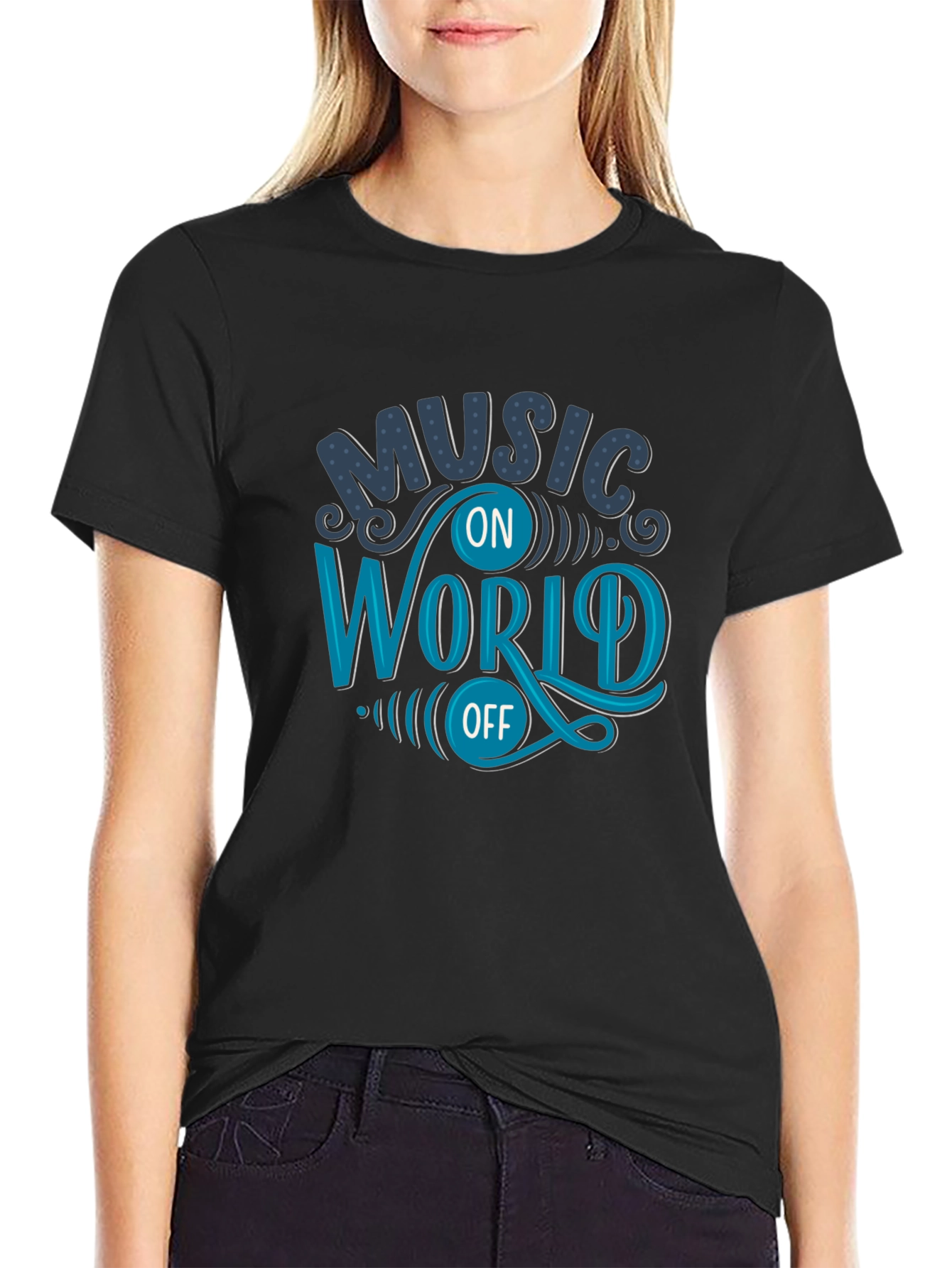 Music On World Off Graphic T-Shirt
