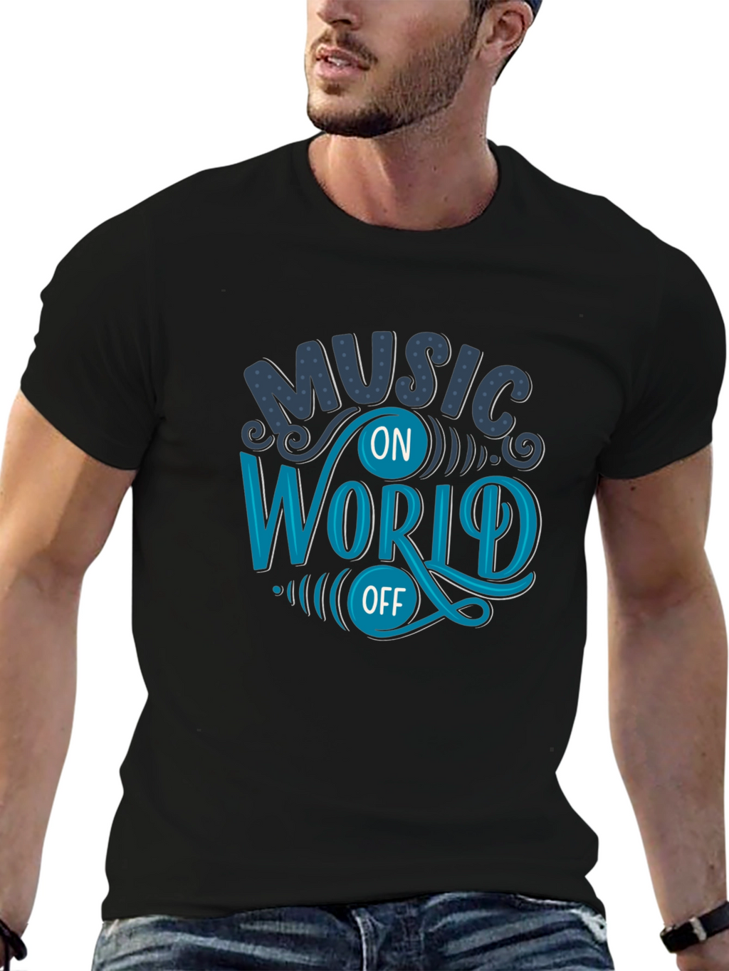 Music On World Off Graphic T-Shirt