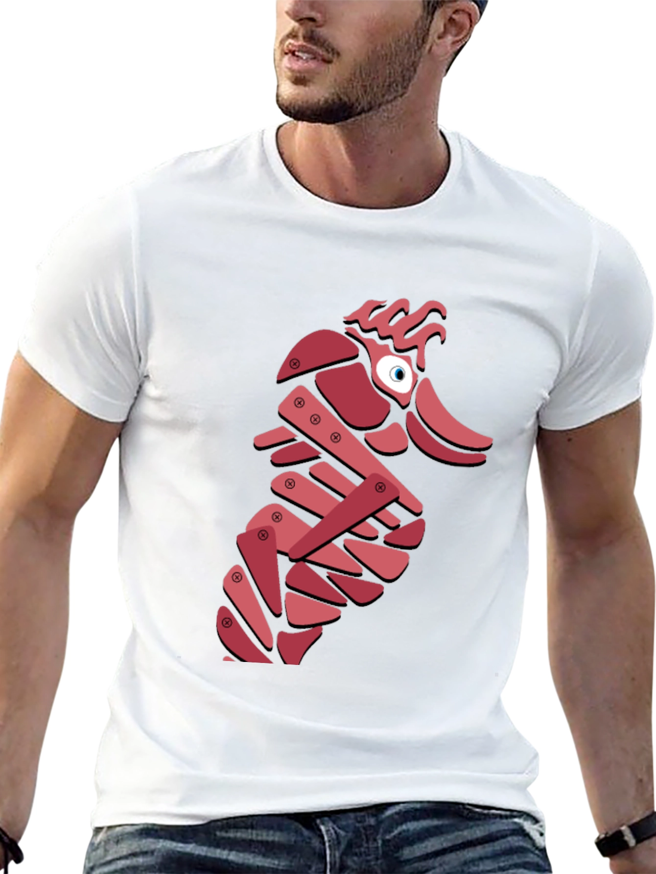 Abstract Seahorse Graphic T-Shirt - Unique Design