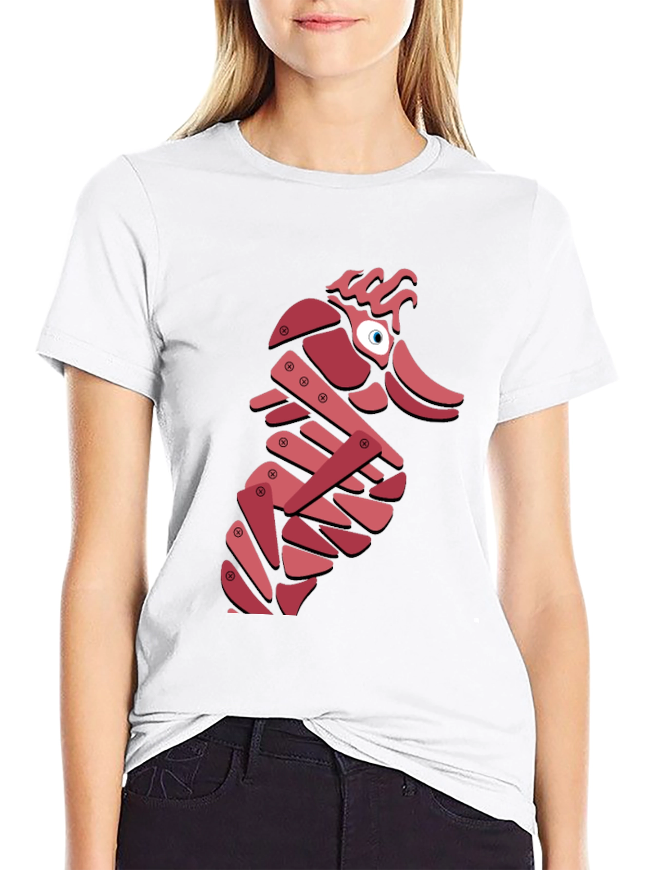 Abstract Seahorse Graphic T-Shirt - Unique Design
