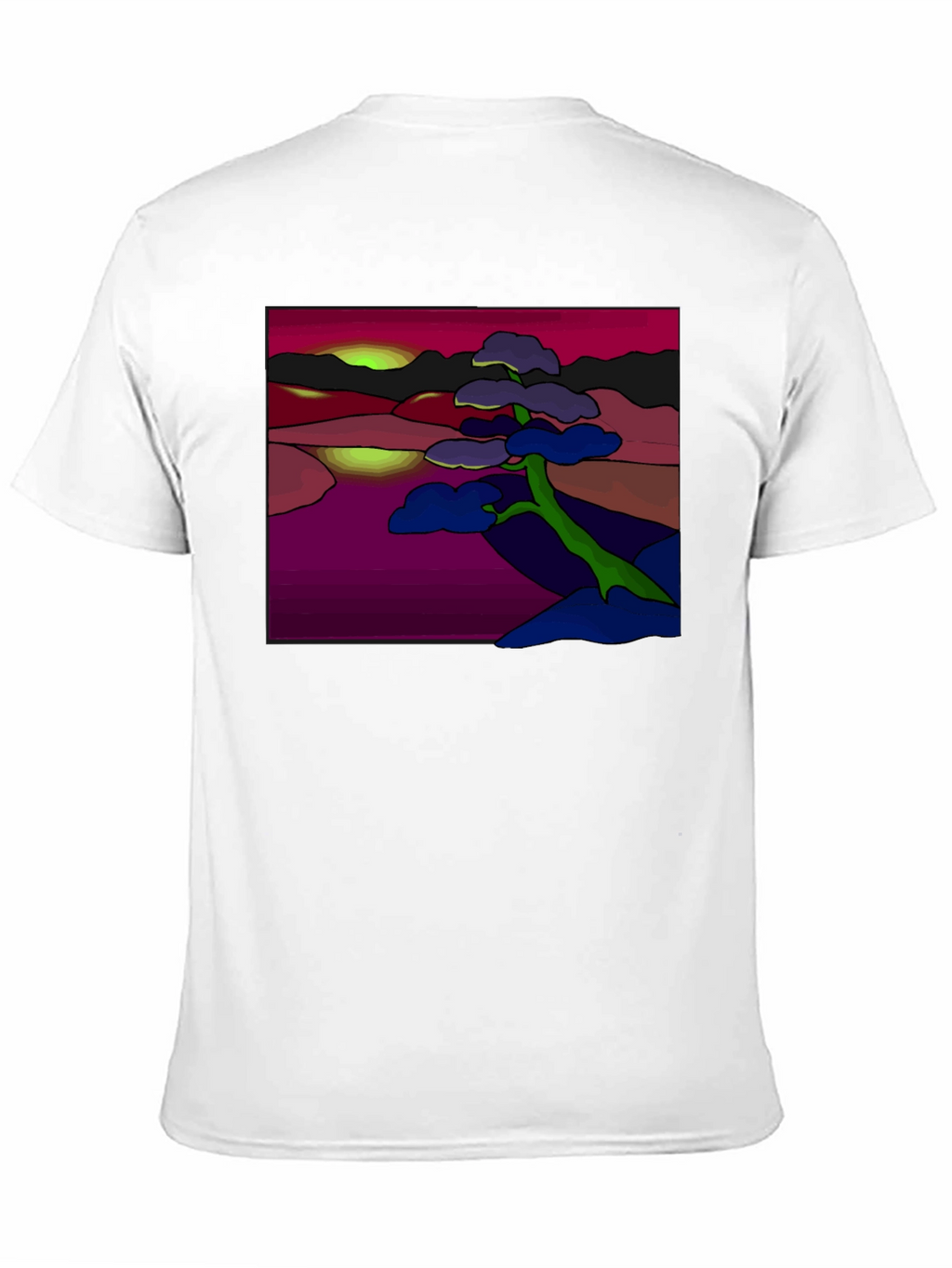 Abstract Landscape Tee: Artistic Graphic Print T-Shirt
