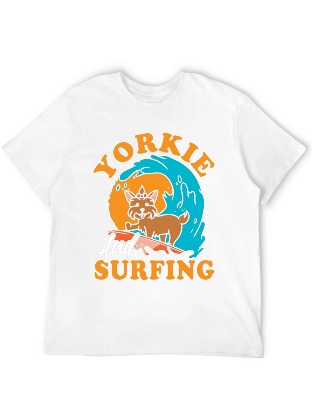 Yorkie Surfing T-Shirt - Dog Lover Tee