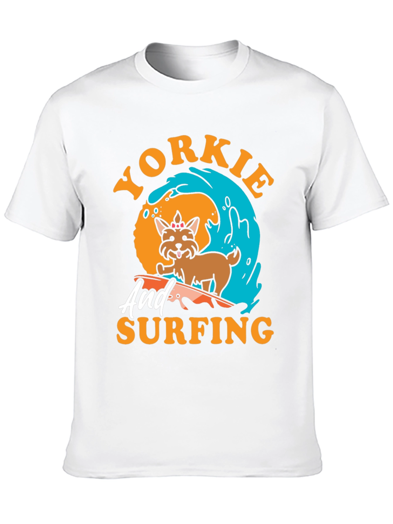 Yorkie Surfing T-Shirt - Dog Lover Tee