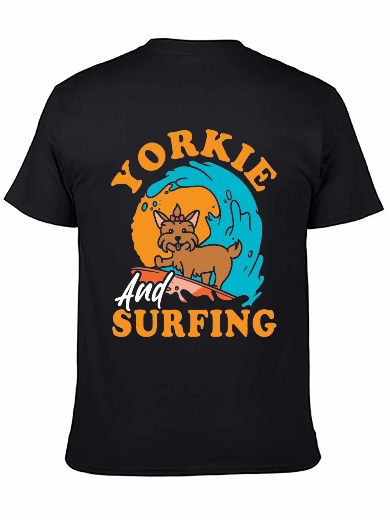 Yorkie Surfing T-Shirt - Dog Lover Tee