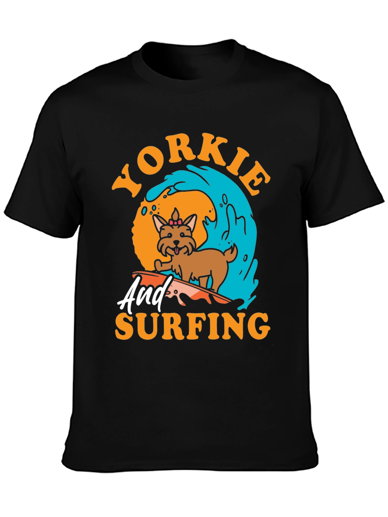 Yorkie Surfing T-Shirt - Dog Lover Tee