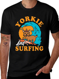 Yorkie Surfing T-Shirt - Dog Lover Tee