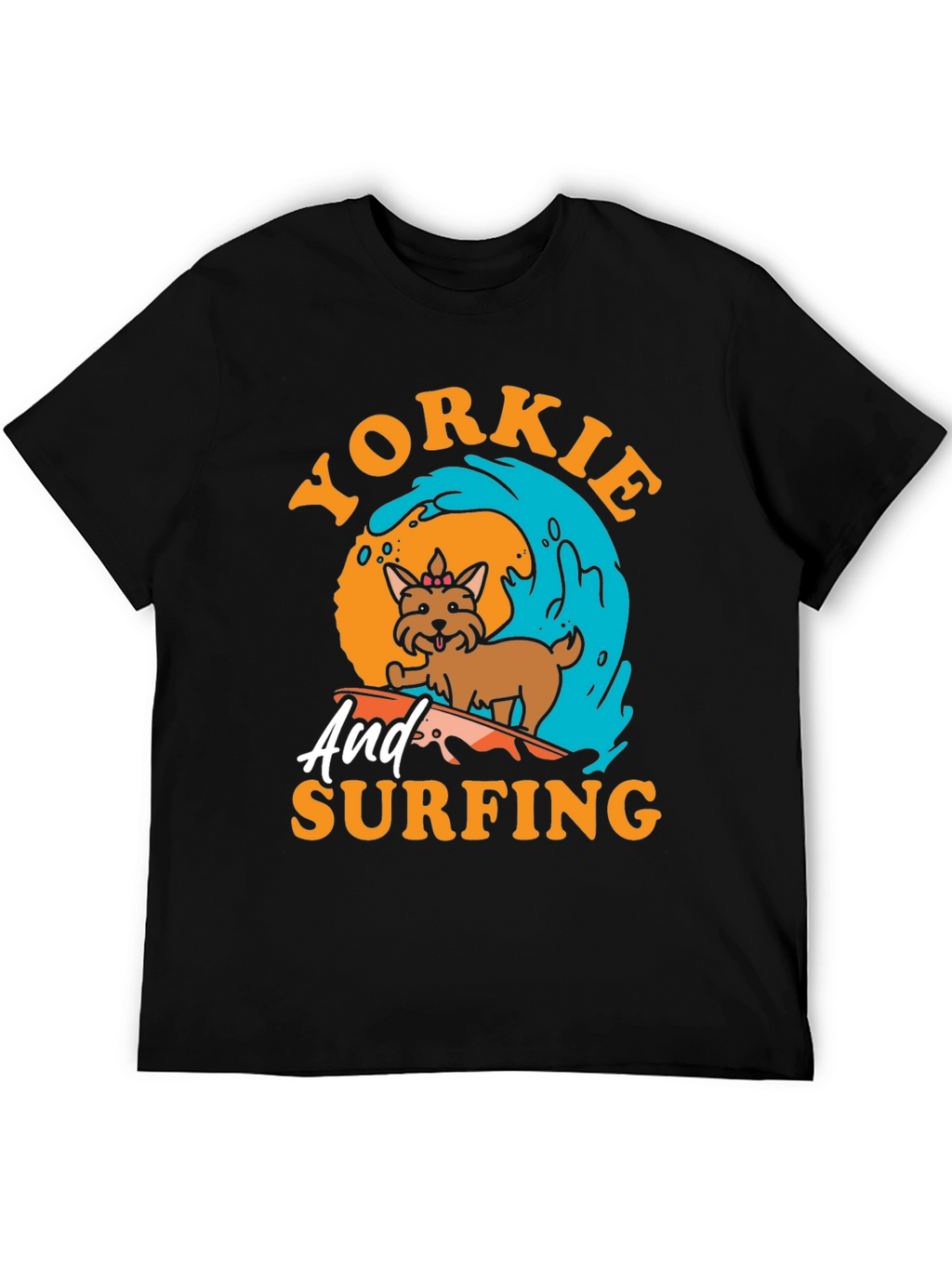 Yorkie Surfing T-Shirt - Dog Lover Tee