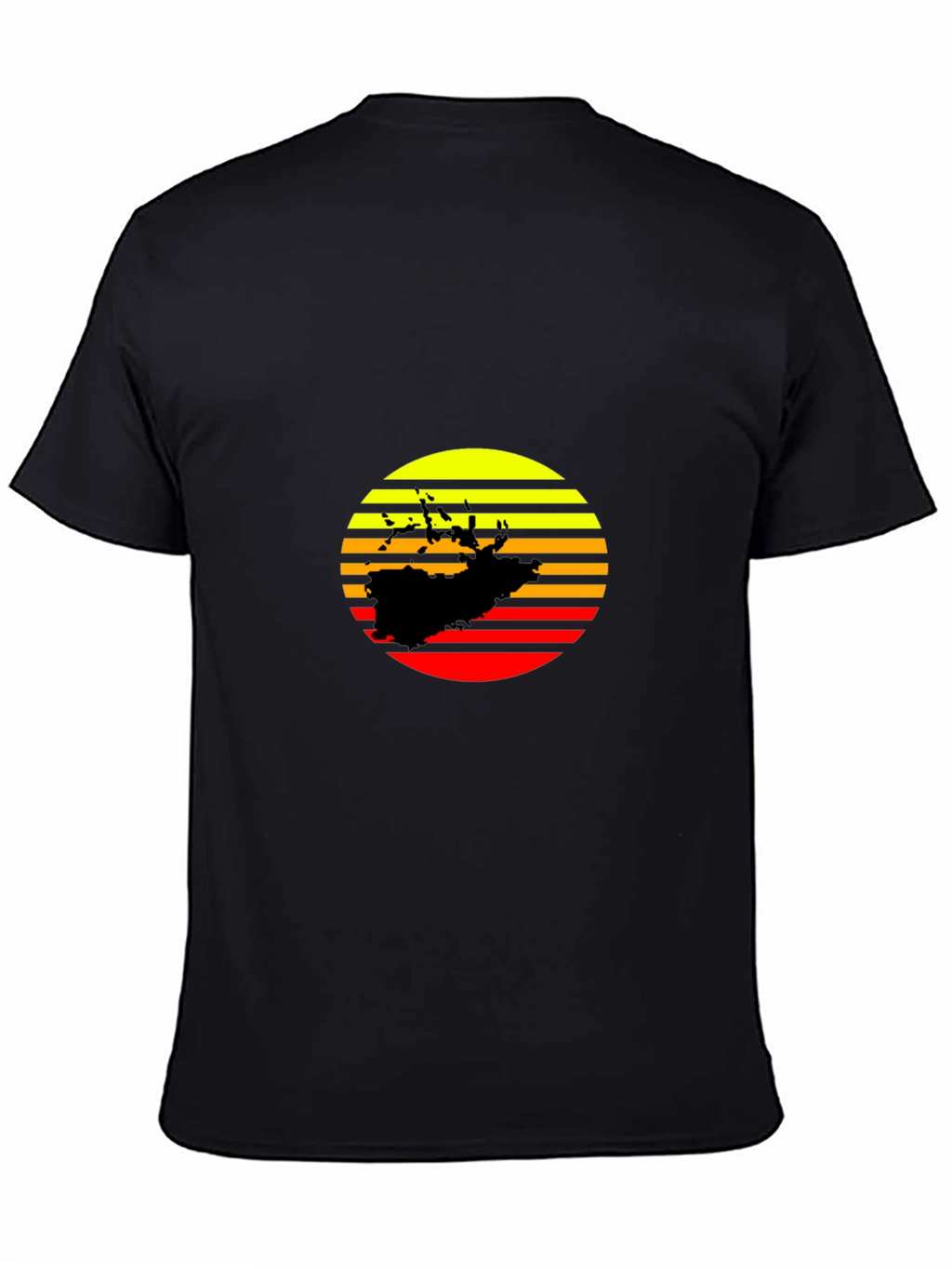 Sunset Silhouette Graphic Tee - Retro Style Black T-Shirt