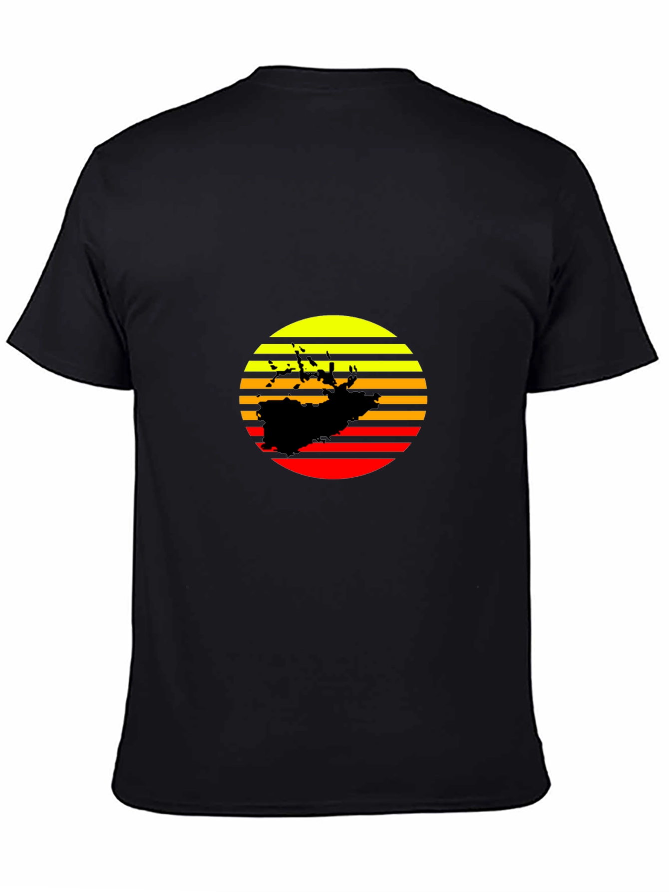 Sunset Silhouette Graphic Tee - Retro Style Black T-Shirt