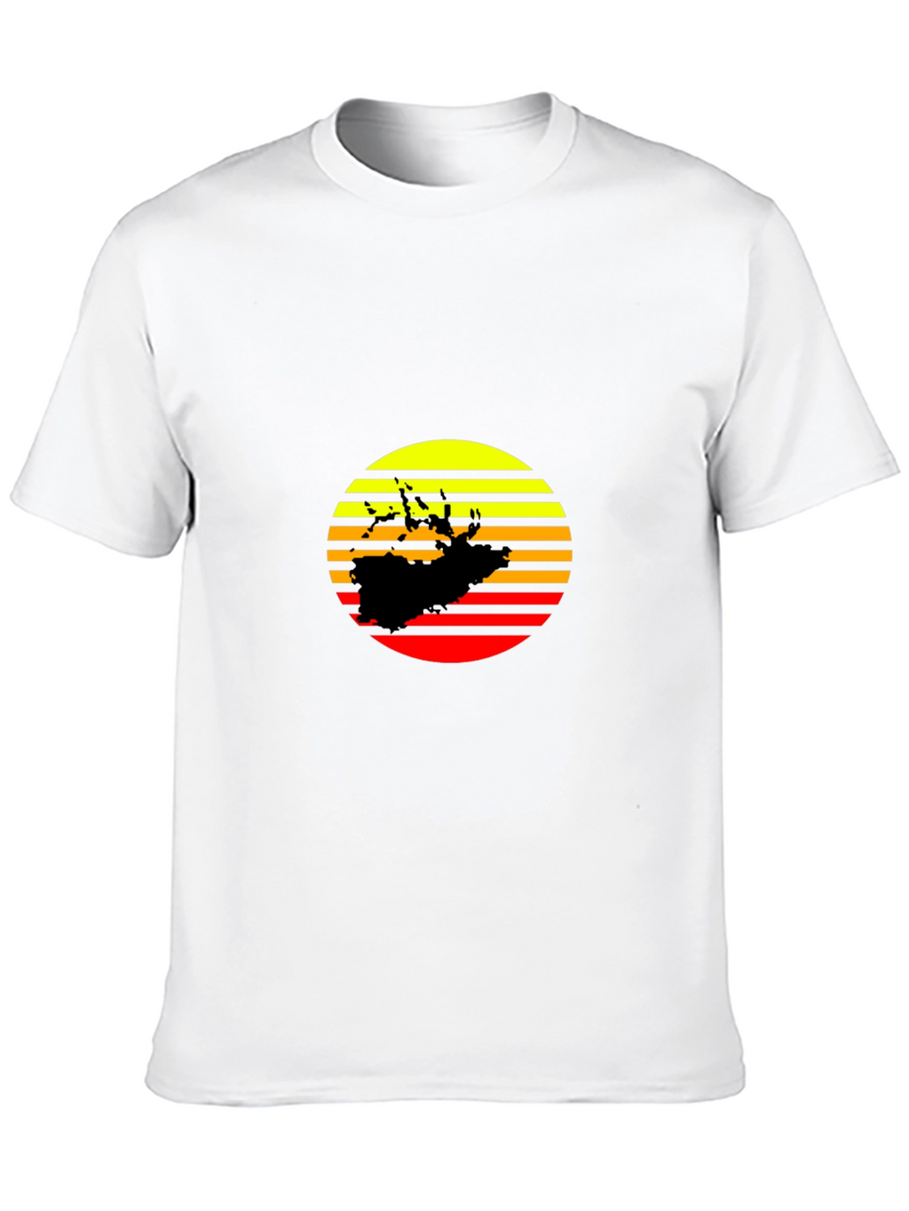 Sunset Silhouette Graphic Tee - Retro Style Black T-Shirt