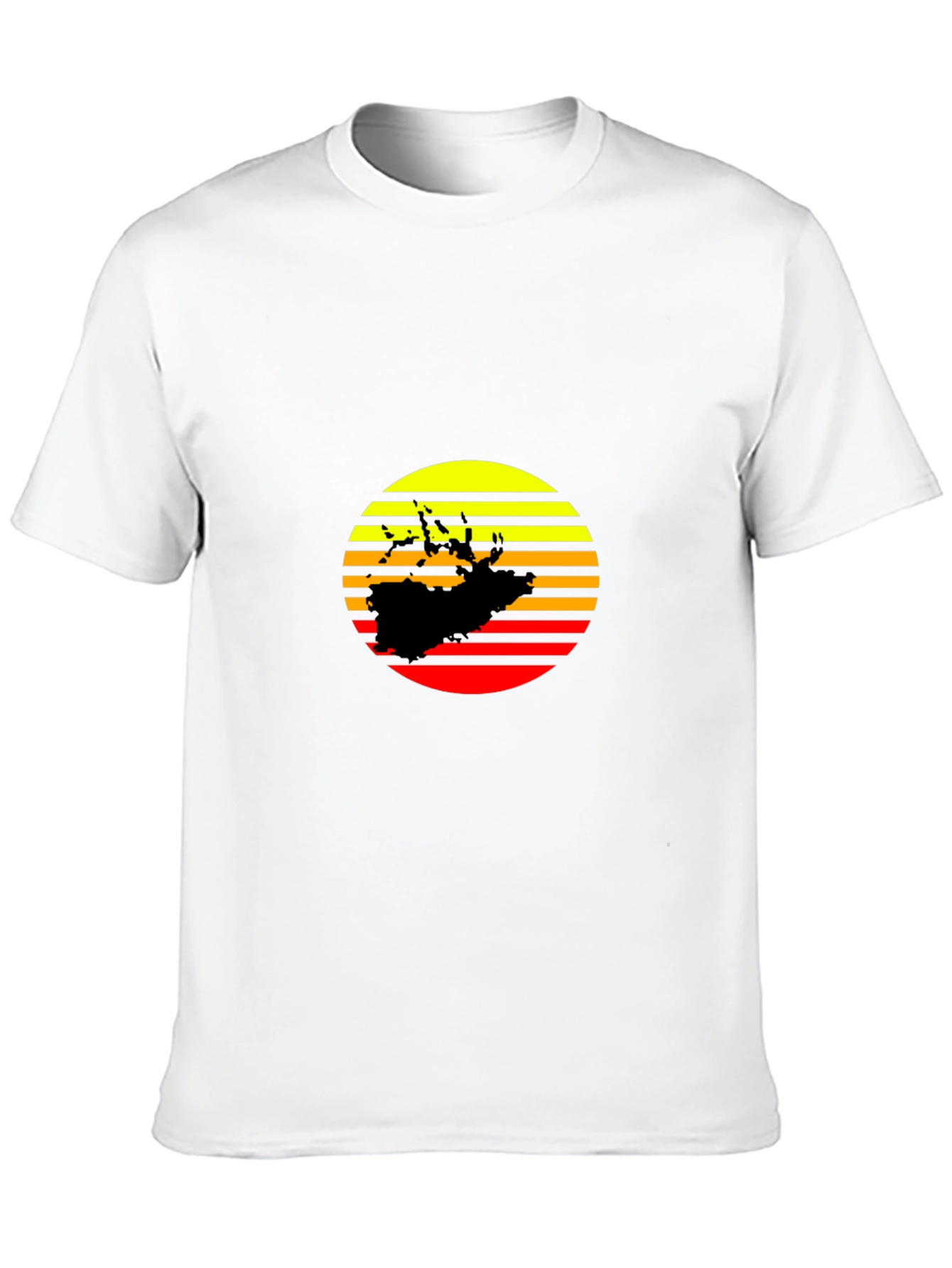 Sunset Silhouette Graphic Tee - Retro Style Black T-Shirt