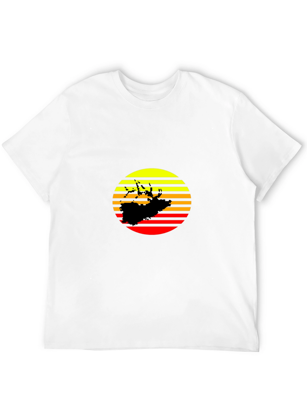 Sunset Silhouette Graphic Tee - Retro Style Black T-Shirt