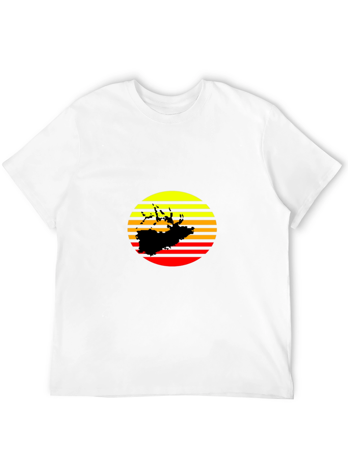Sunset Silhouette Graphic Tee - Retro Style Black T-Shirt