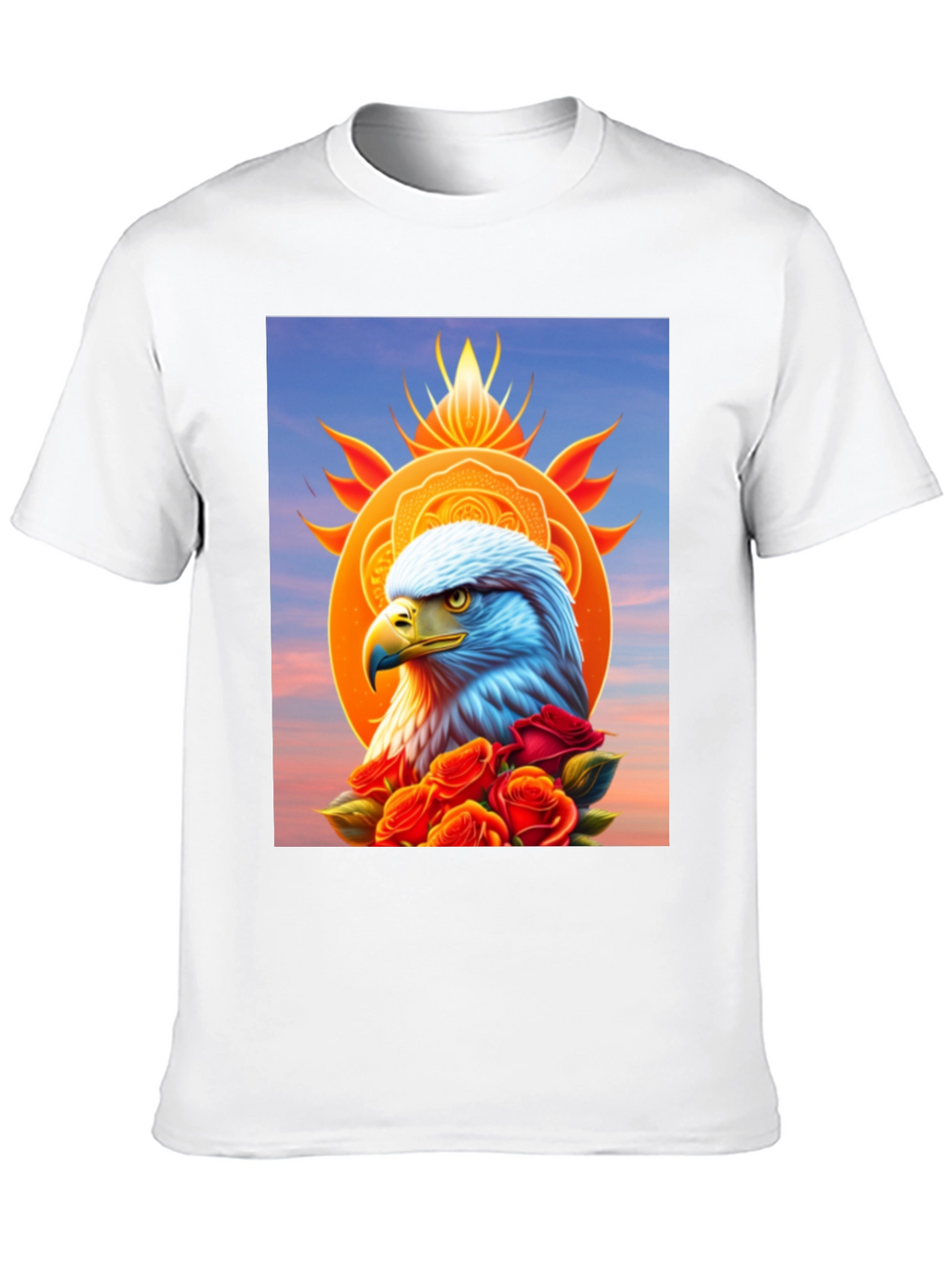 Eagle & Roses Graphic Tee - Stylish Black Shirt