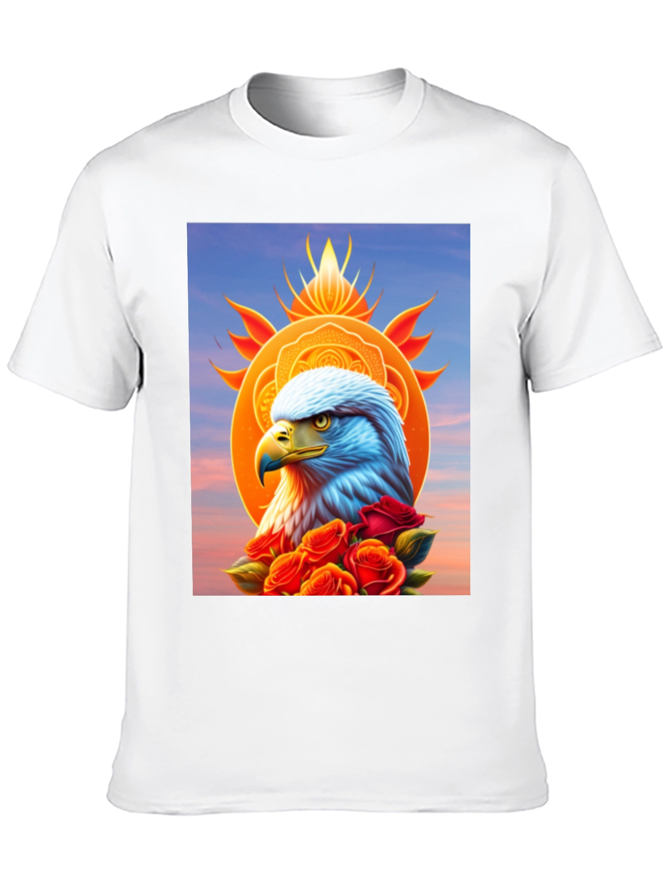 Eagle & Roses Graphic Tee - Stylish Black Shirt