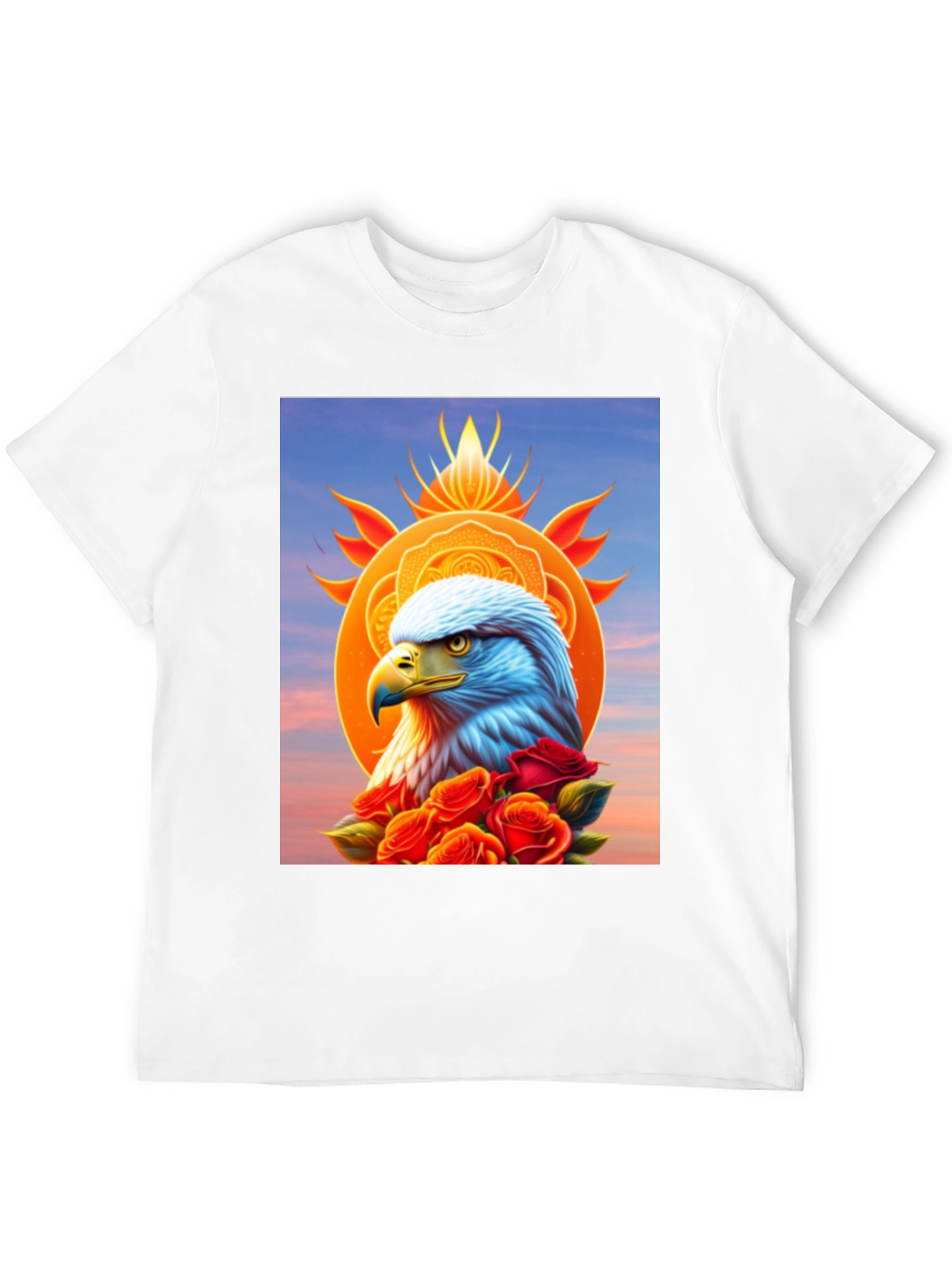 Eagle & Roses Graphic Tee - Stylish Black Shirt