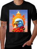 Eagle & Roses Graphic Tee - Stylish Black Shirt