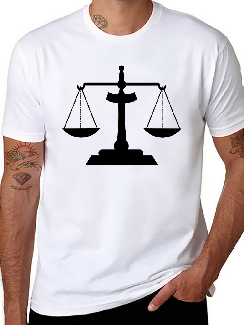 Scales of Justice Black Graphic Tee