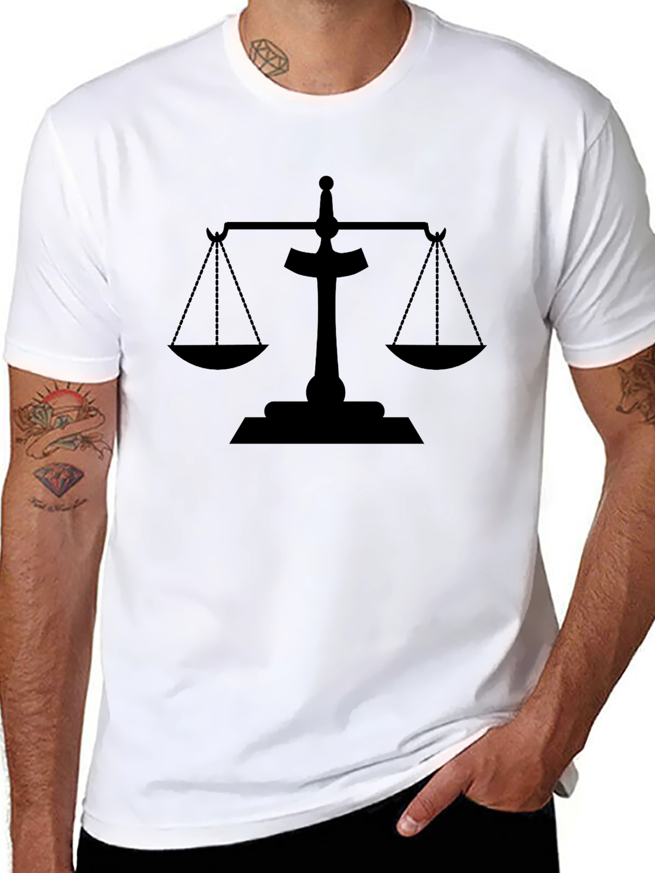 Scales of Justice Black Graphic Tee