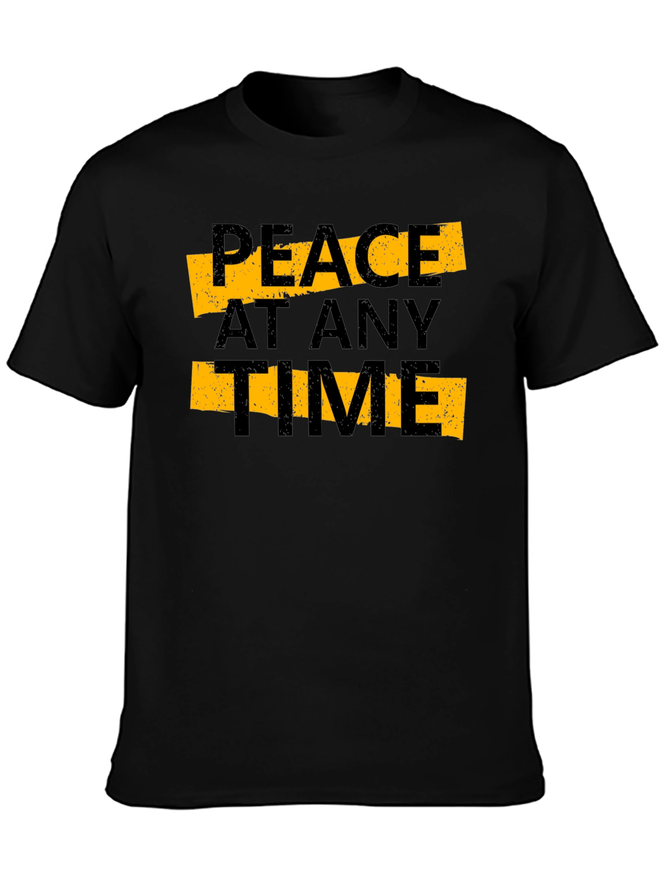 Peace At Any Time Black Graphic Tee