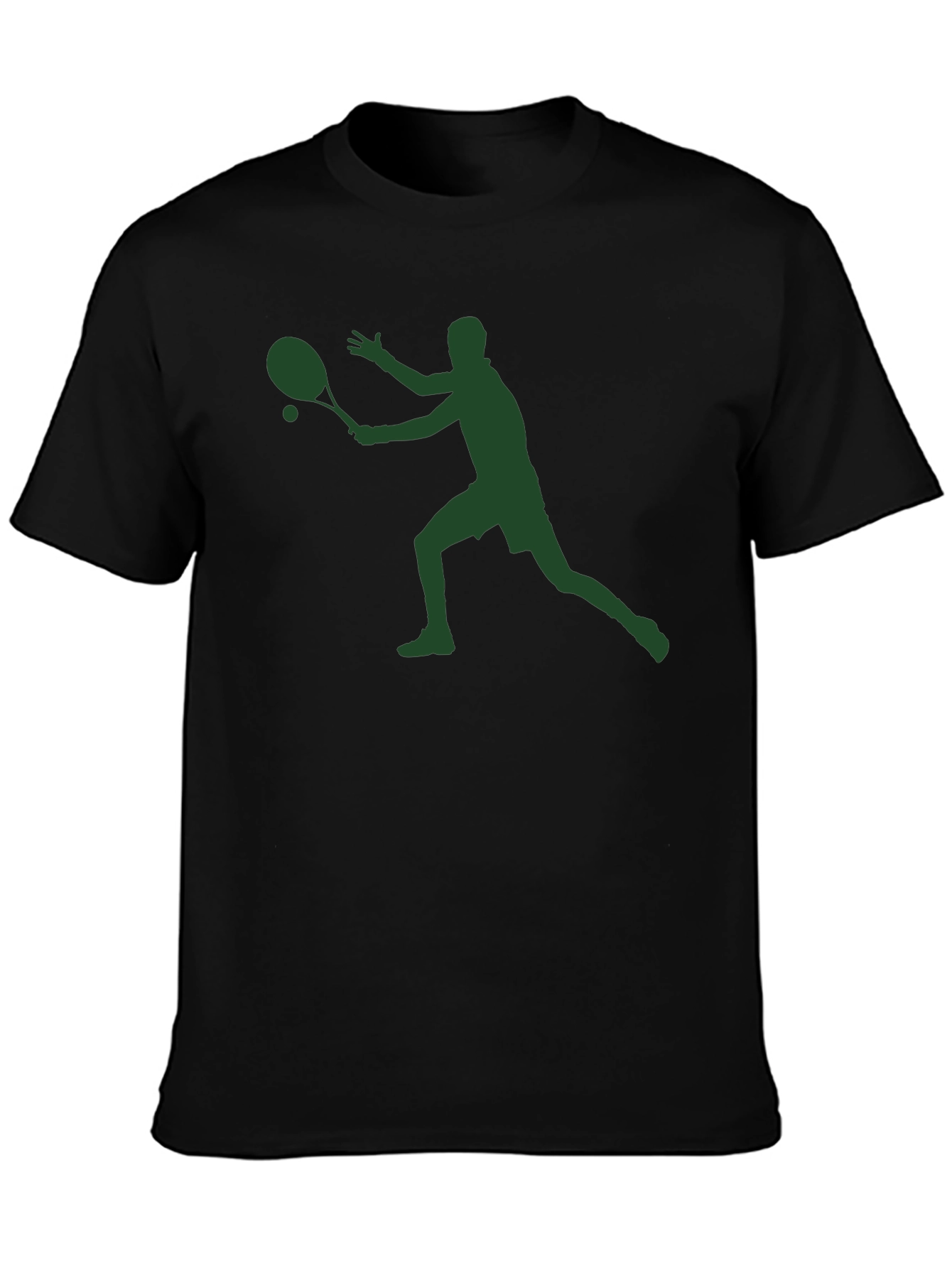 Tennis Player Graphic T-Shirt - Black