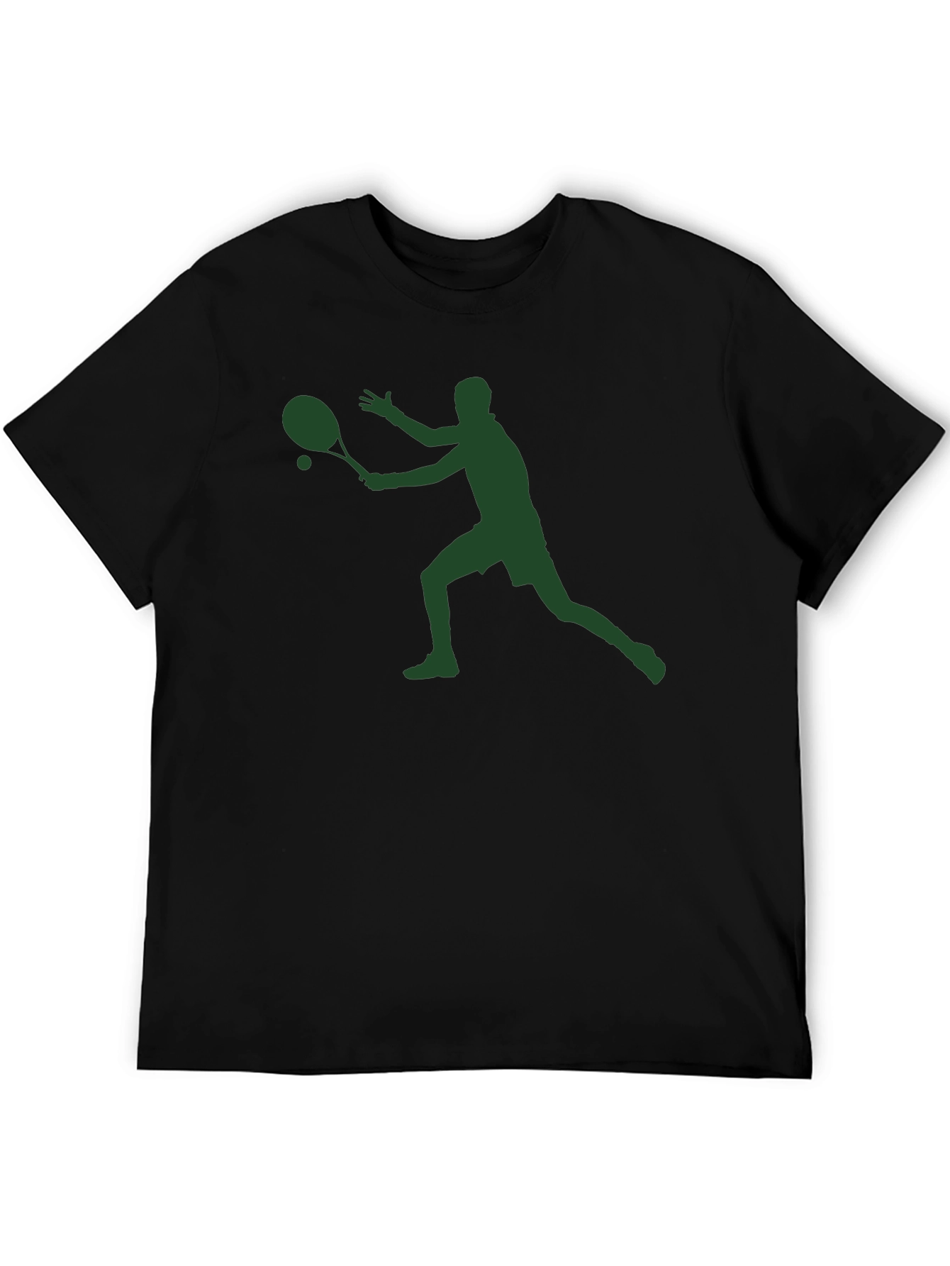 Tennis Player Graphic T-Shirt - Black
