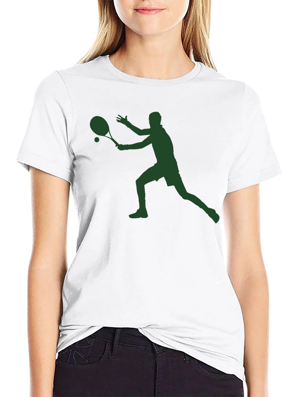 Tennis Player Graphic T-Shirt - Black