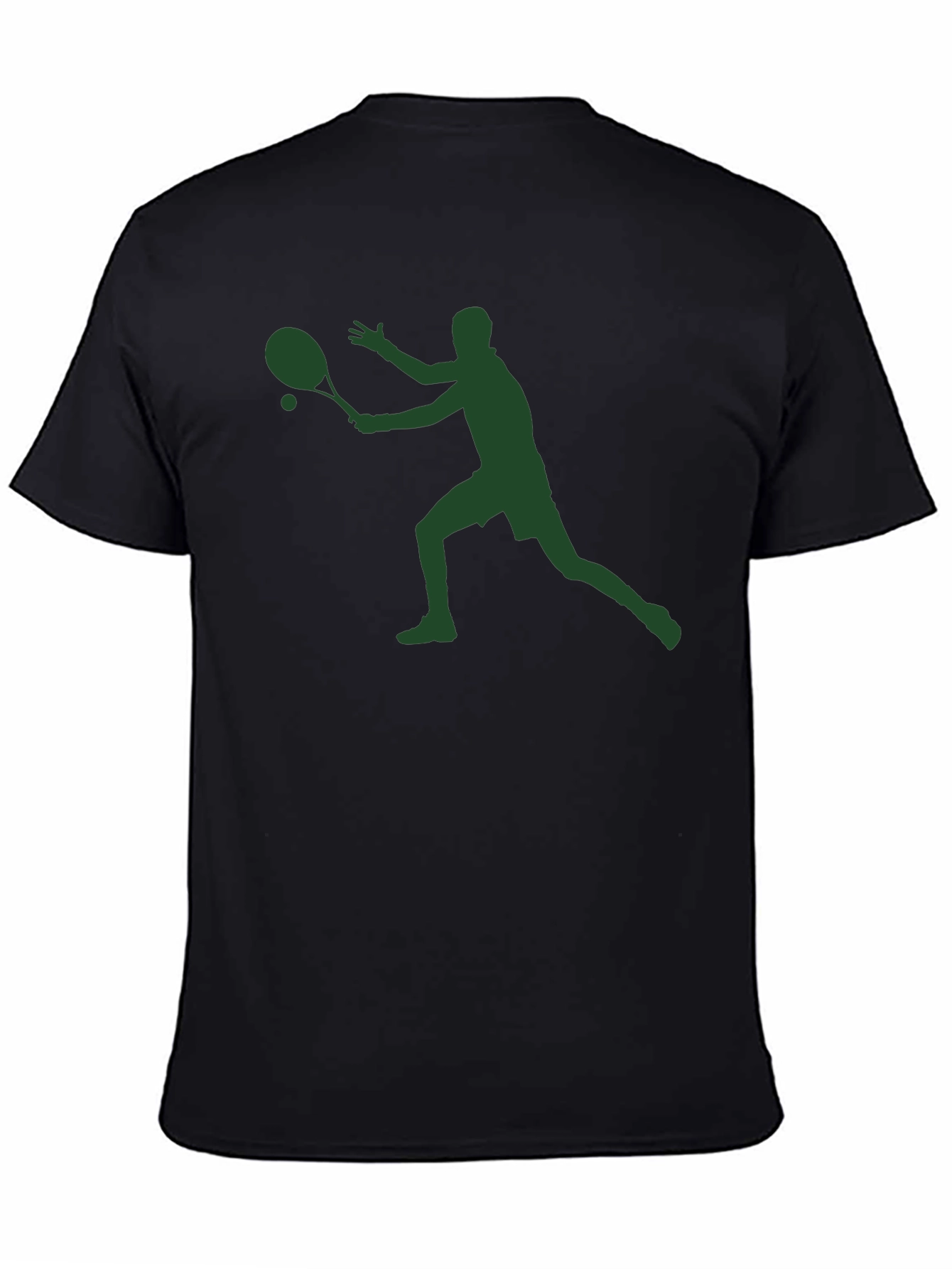 Tennis Player Graphic T-Shirt - Black
