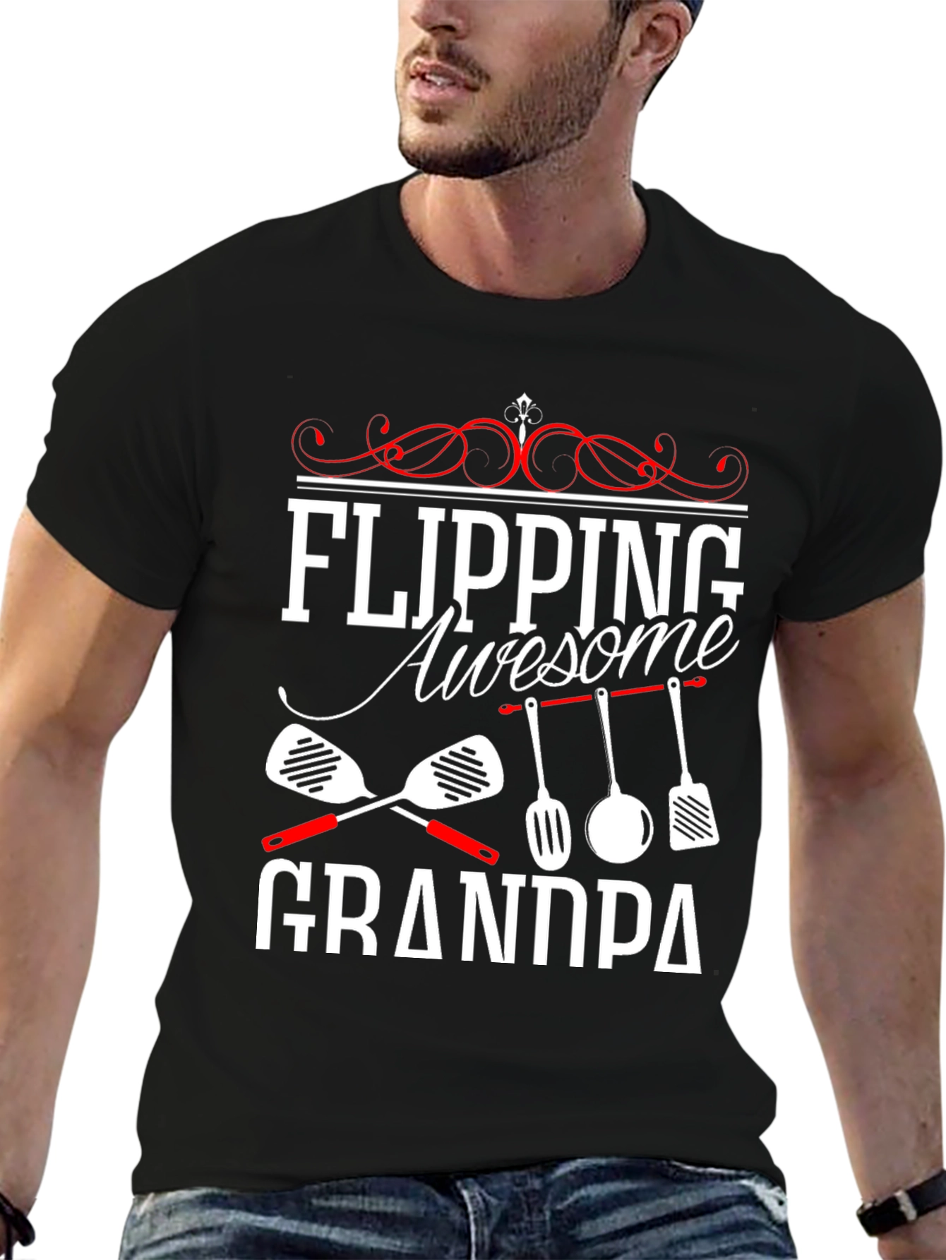 Flipping Awesome Grandpa T-Shirt - Cooking Gift