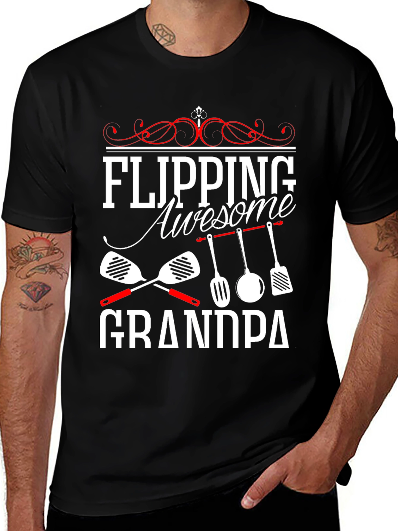 Flipping Awesome Grandpa T-Shirt - Cooking Gift