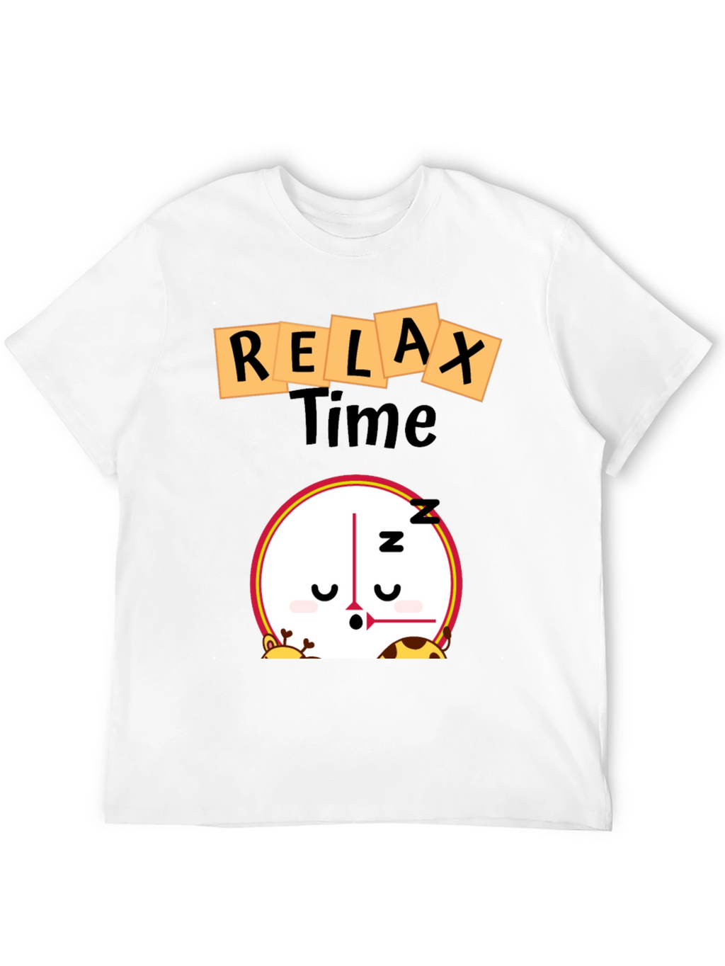Relax Time Graphic Tee - Cartoon Clock Design