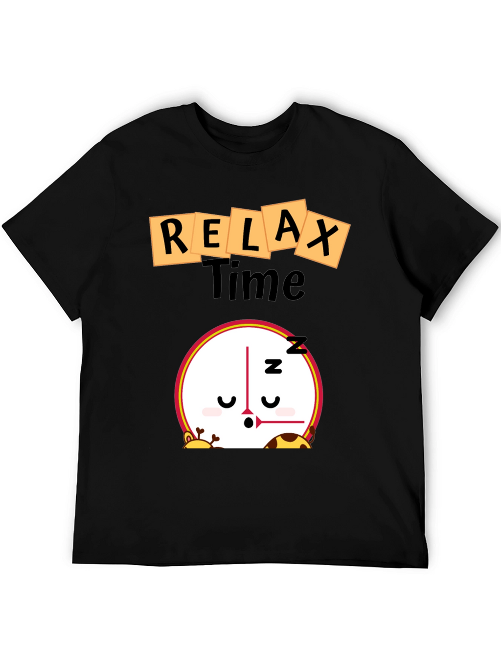 Relax Time Graphic Tee - Cartoon Clock Design