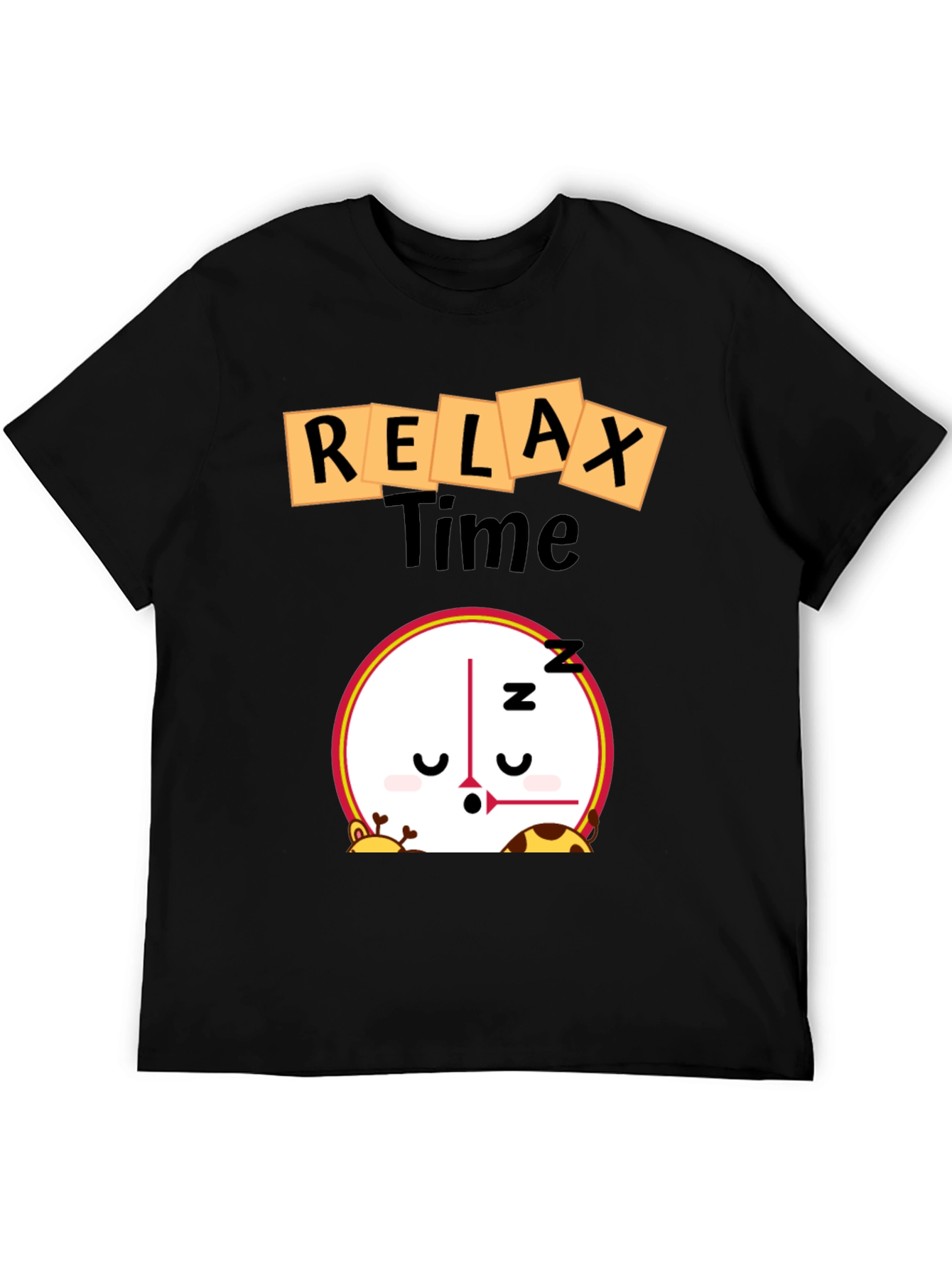 Relax Time Graphic Tee - Cartoon Clock Design