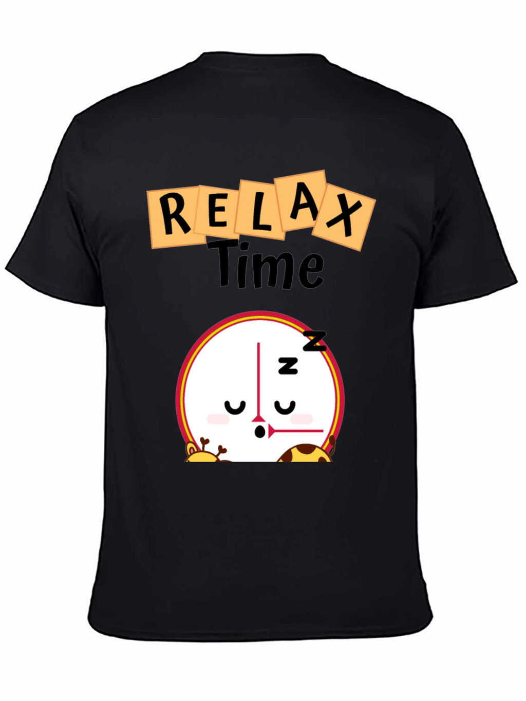 Relax Time Graphic Tee - Cartoon Clock Design