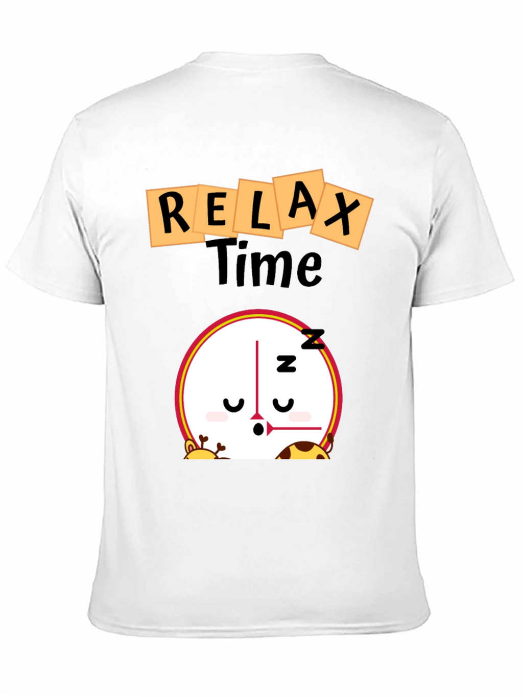 Relax Time Graphic Tee - Cartoon Clock Design