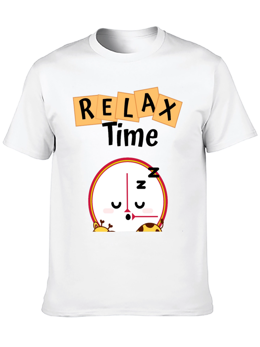 Relax Time Graphic Tee - Cartoon Clock Design