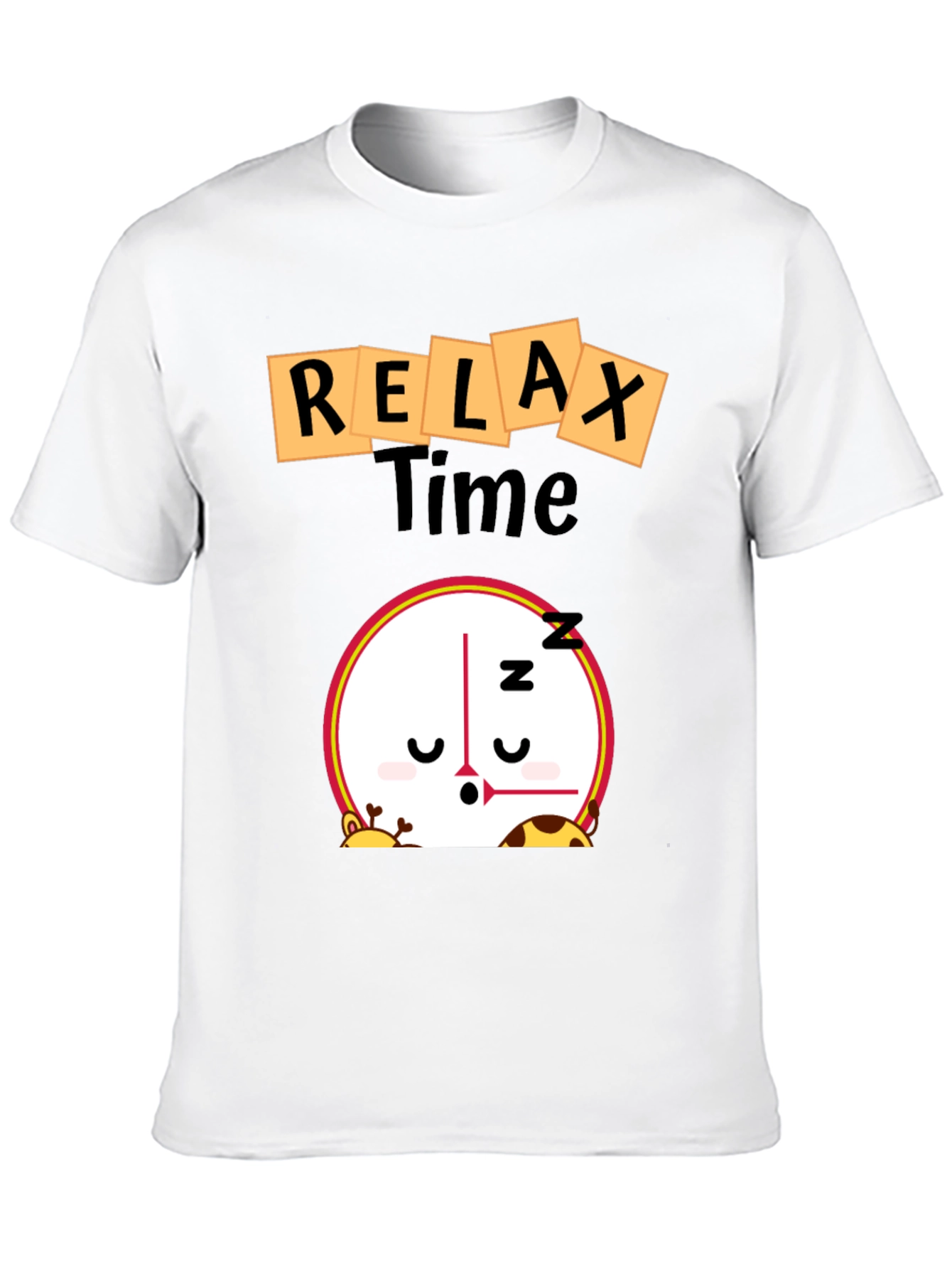 Relax Time Graphic Tee - Cartoon Clock Design
