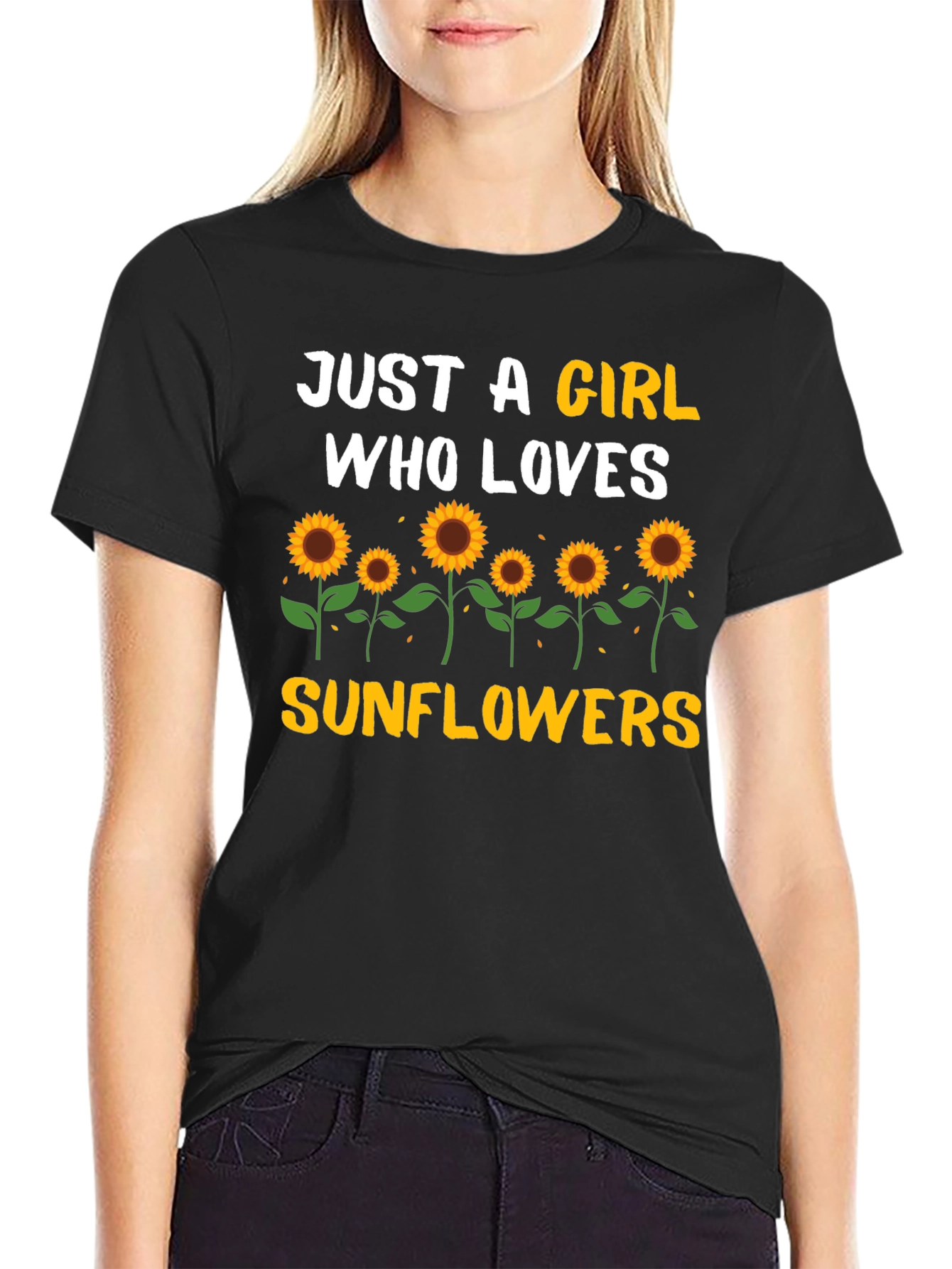 Sunflower Girls T-Shirt - Just a Girl Who Loves Sunflowers