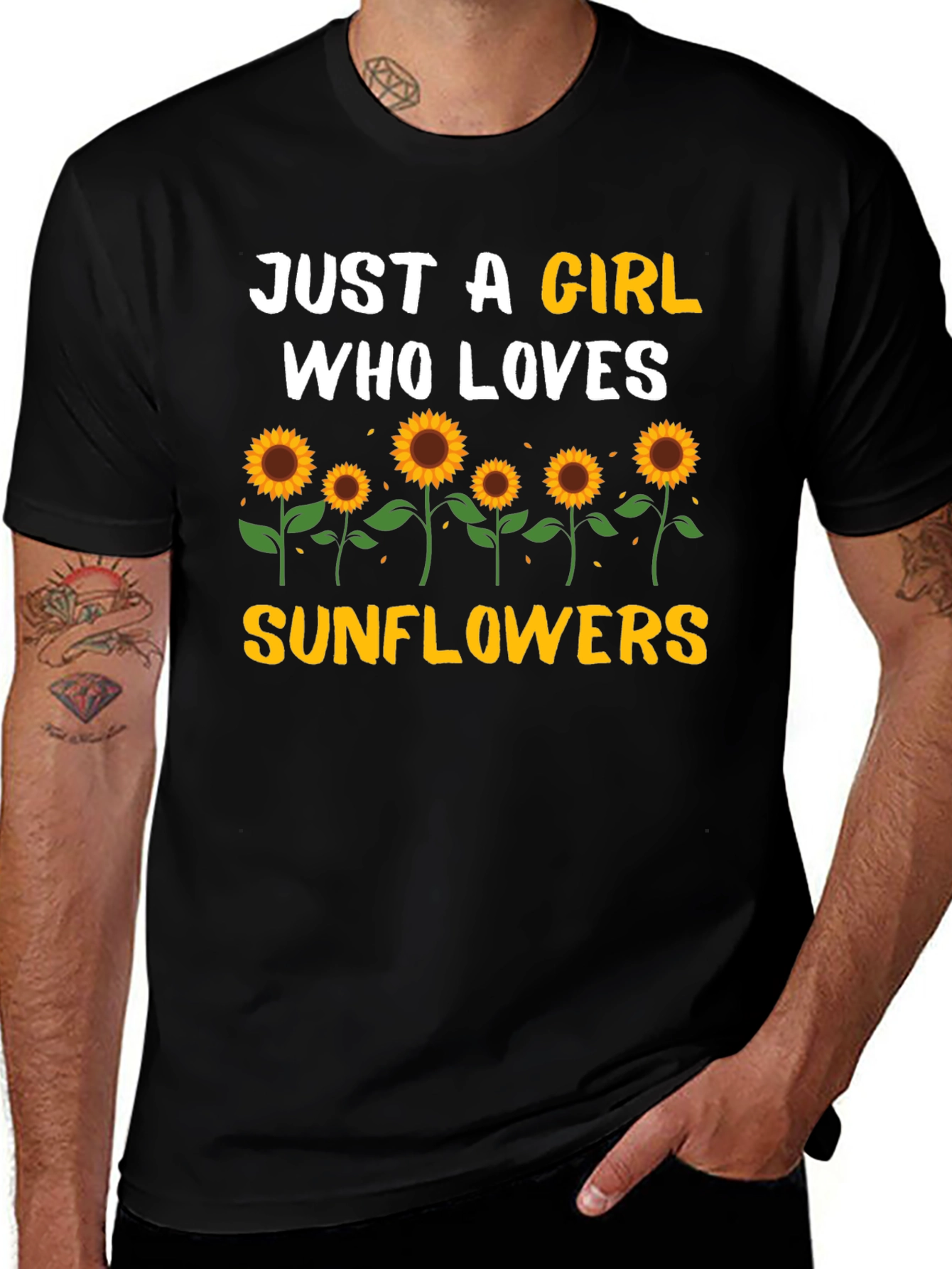 Sunflower Girls T-Shirt - Just a Girl Who Loves Sunflowers