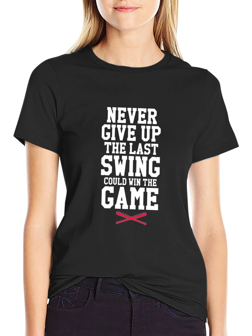 Never Give Up Baseball Graphic Tee