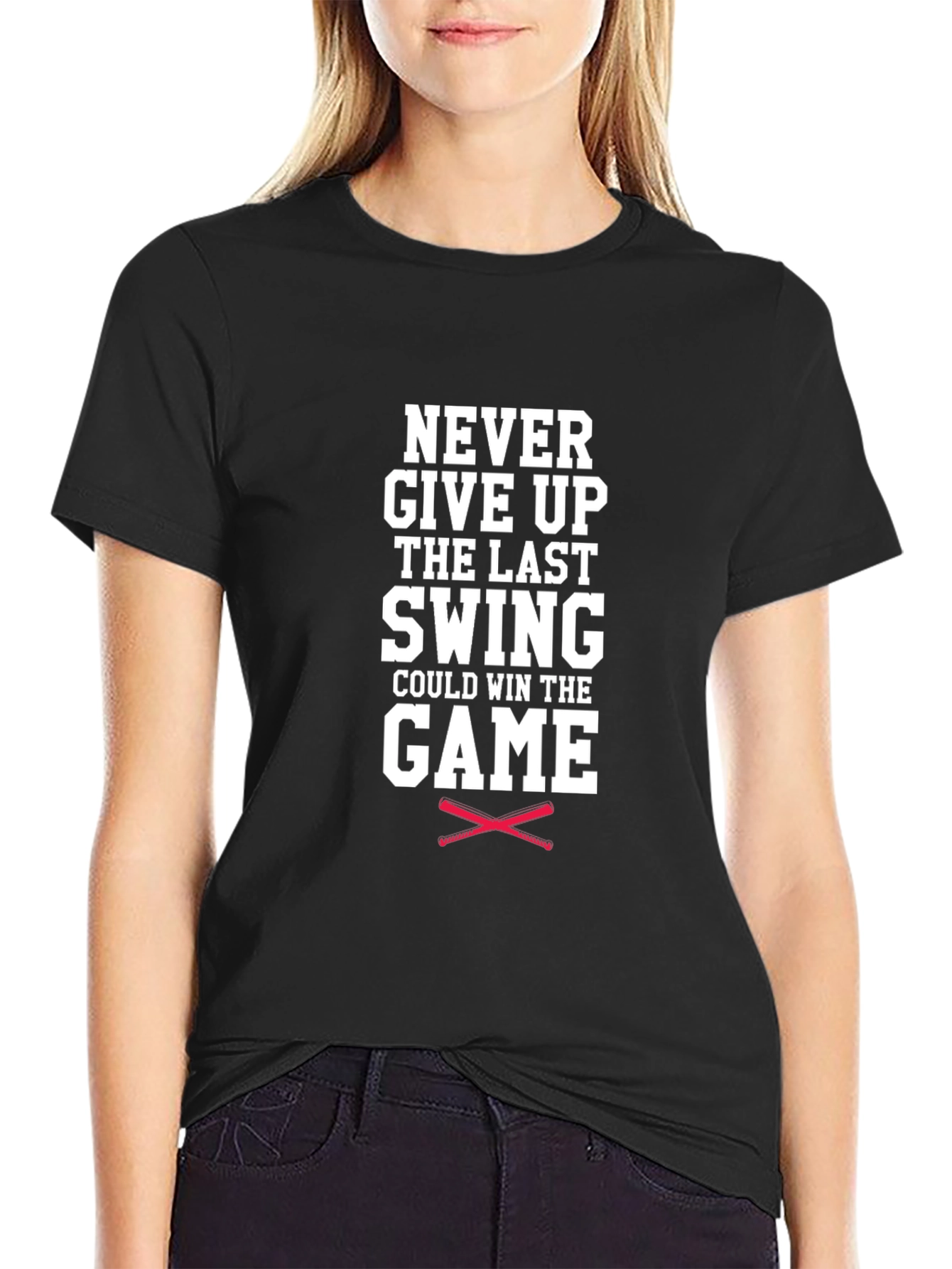 Never Give Up Baseball Graphic Tee