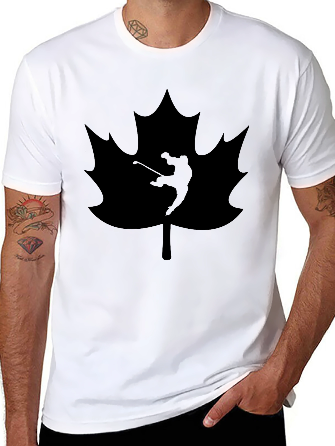 Golfing Canada Maple Leaf Black T-Shirt