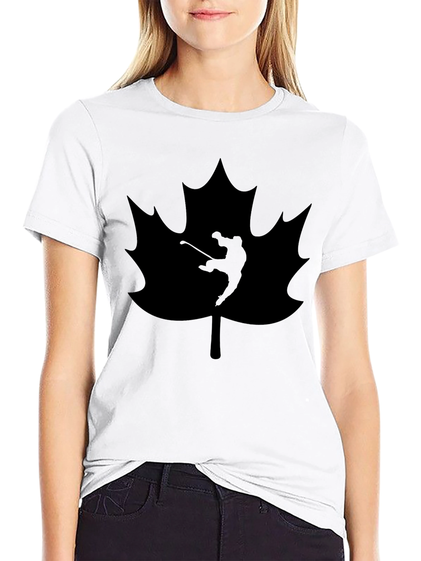 Golfing Canada Maple Leaf Black T-Shirt