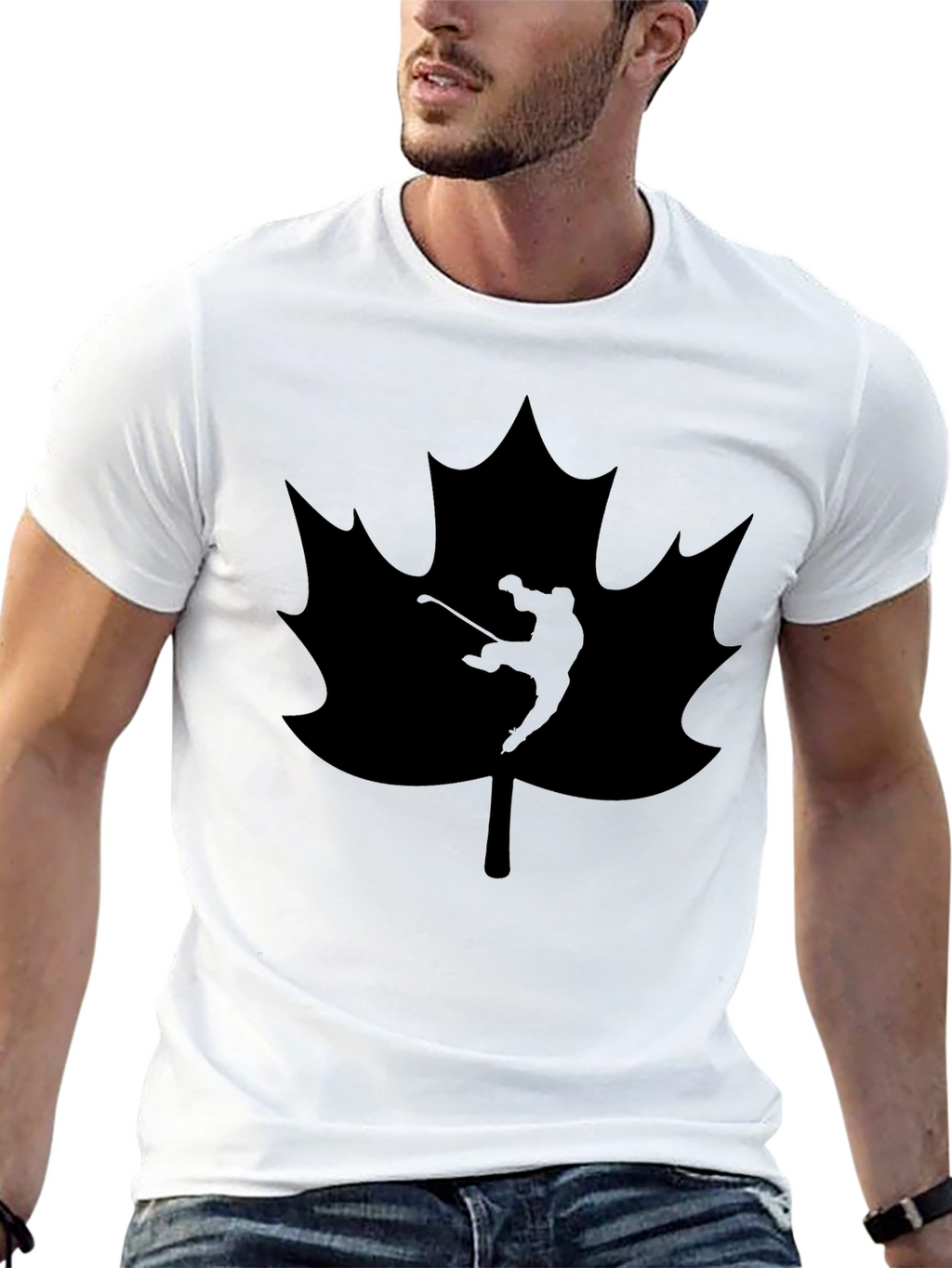 Golfing Canada Maple Leaf Black T-Shirt