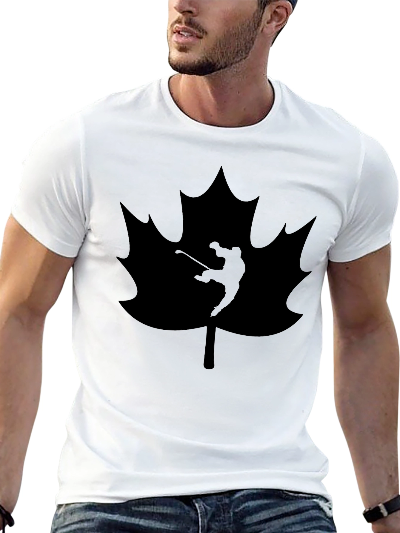 Golfing Canada Maple Leaf Black T-Shirt