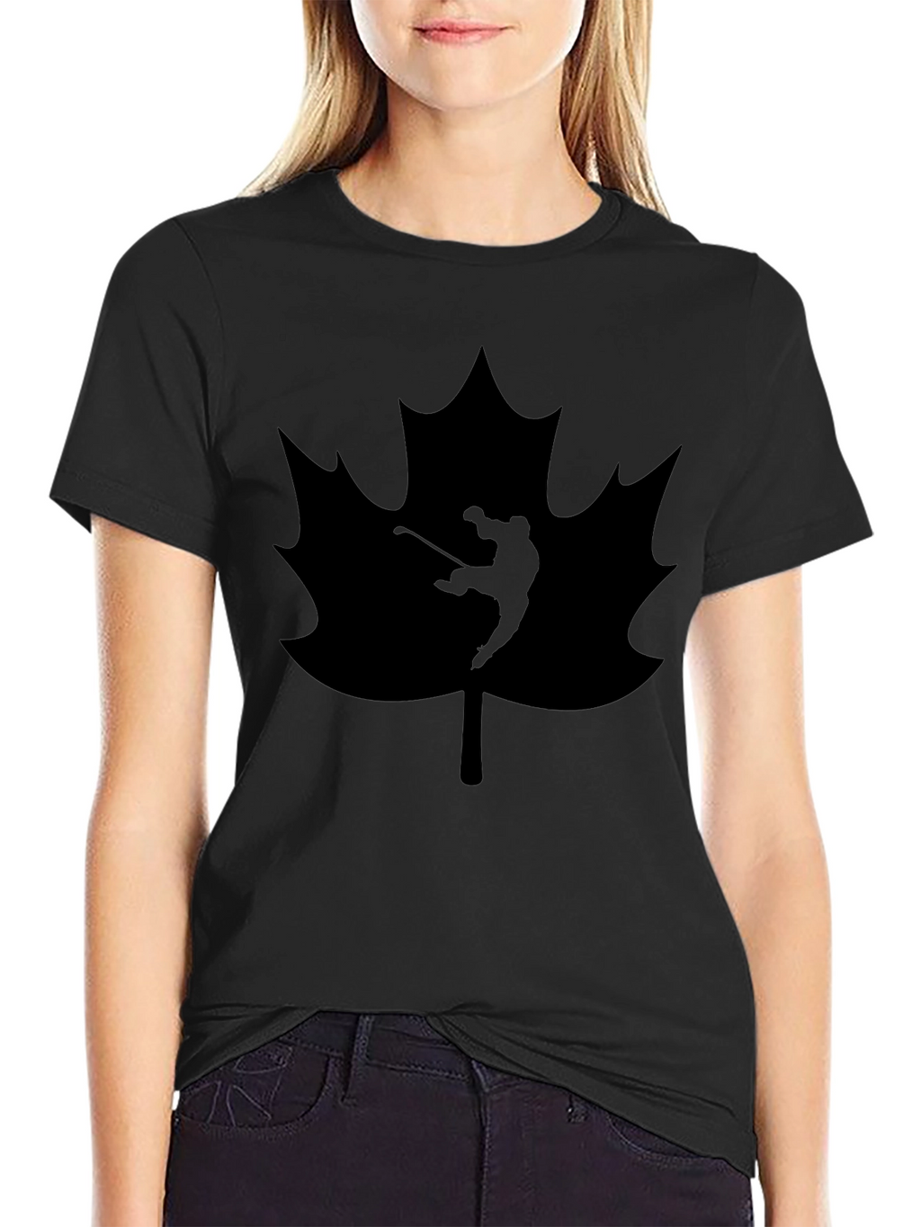 Golfing Canada Maple Leaf Black T-Shirt