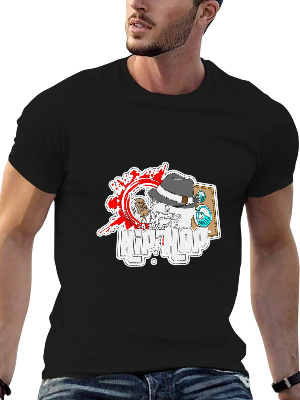 Hip Hop Skeleton T-Shirt - Cool Music Tee