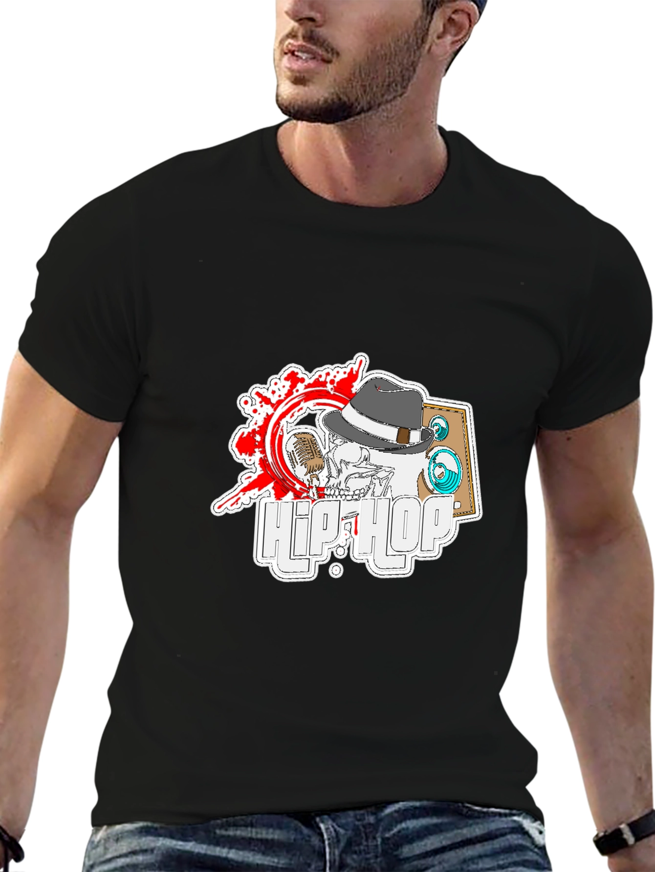 Hip Hop Skeleton T-Shirt - Cool Music Tee