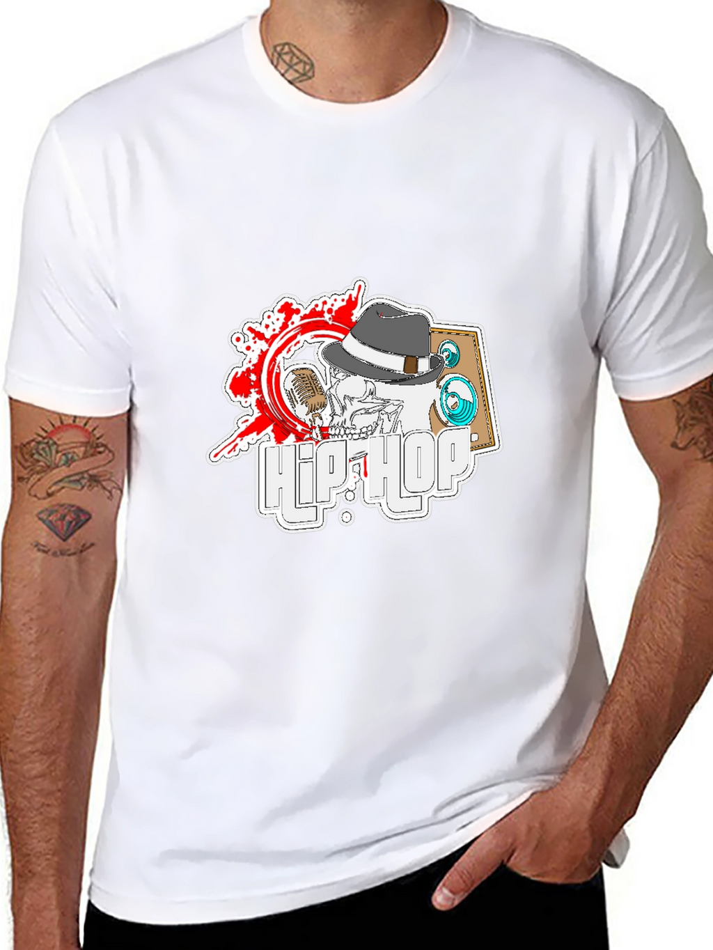 Hip Hop Skeleton T-Shirt - Cool Music Tee